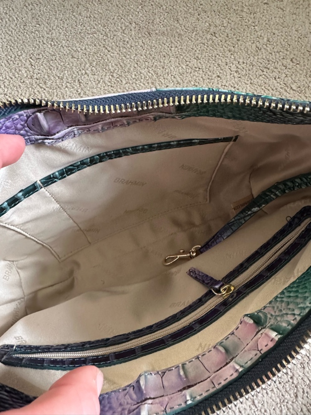 Brahmin Shayna crossbody handbag Enchanted Ombre Melbourne pattern - Picture 8 of 8